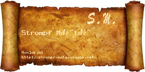 Strompf Máté névjegykártya
